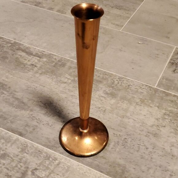 Vintage Copper Tall Bud Vase - Picture 1 of 5